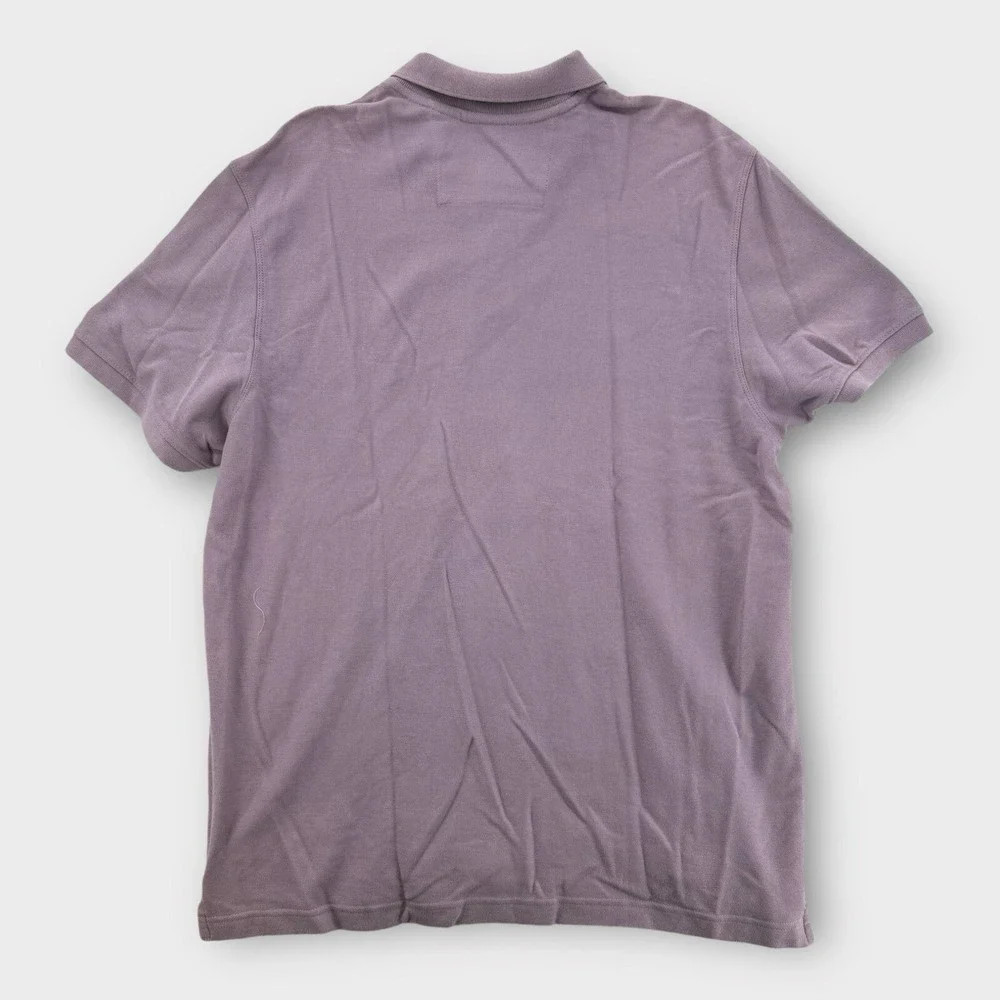 Banana Republic‎ Polo Shirt Mens XXL Purple Short Sleeve Cotton Elephant FLAW